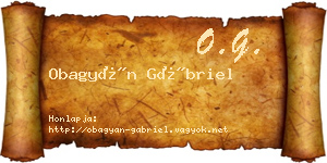 Obagyán Gábriel névjegykártya